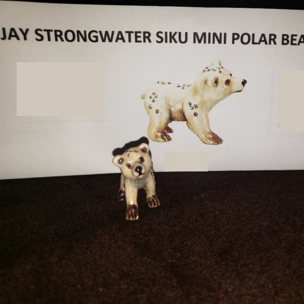 Jay Strongwater POLAR CUB Bear "SIKU" Mini Figurine